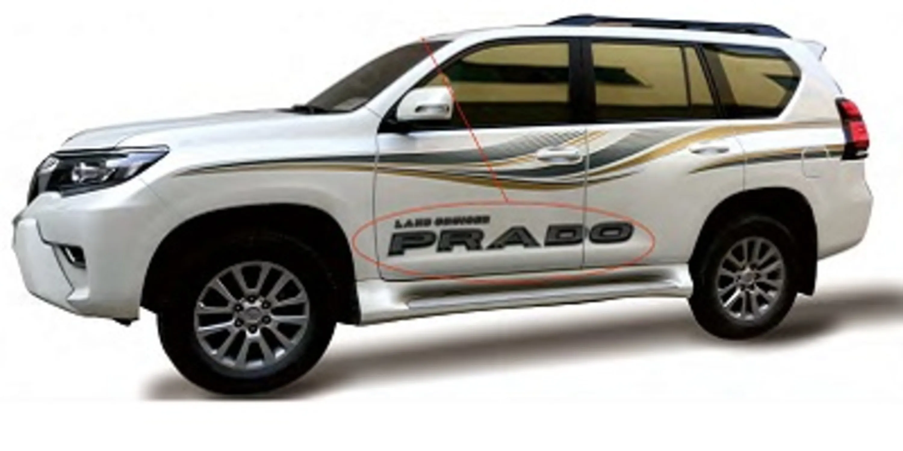 استیکر خط کشی بدنه نوشته پرادو GS-TLP-270