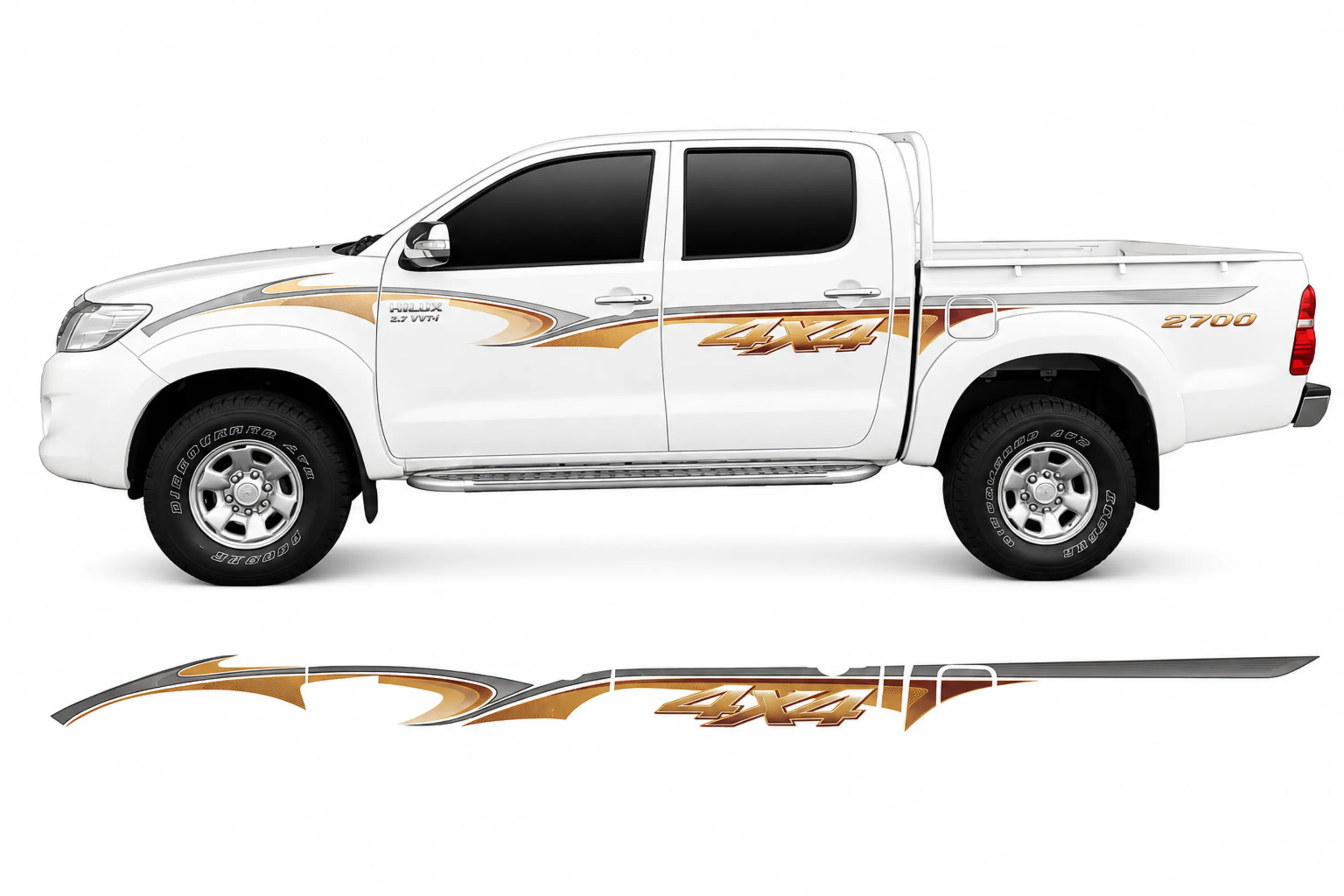 BODY STICKER STRIPE TOYOTA HILUX 2013 4D GS-TH-107B