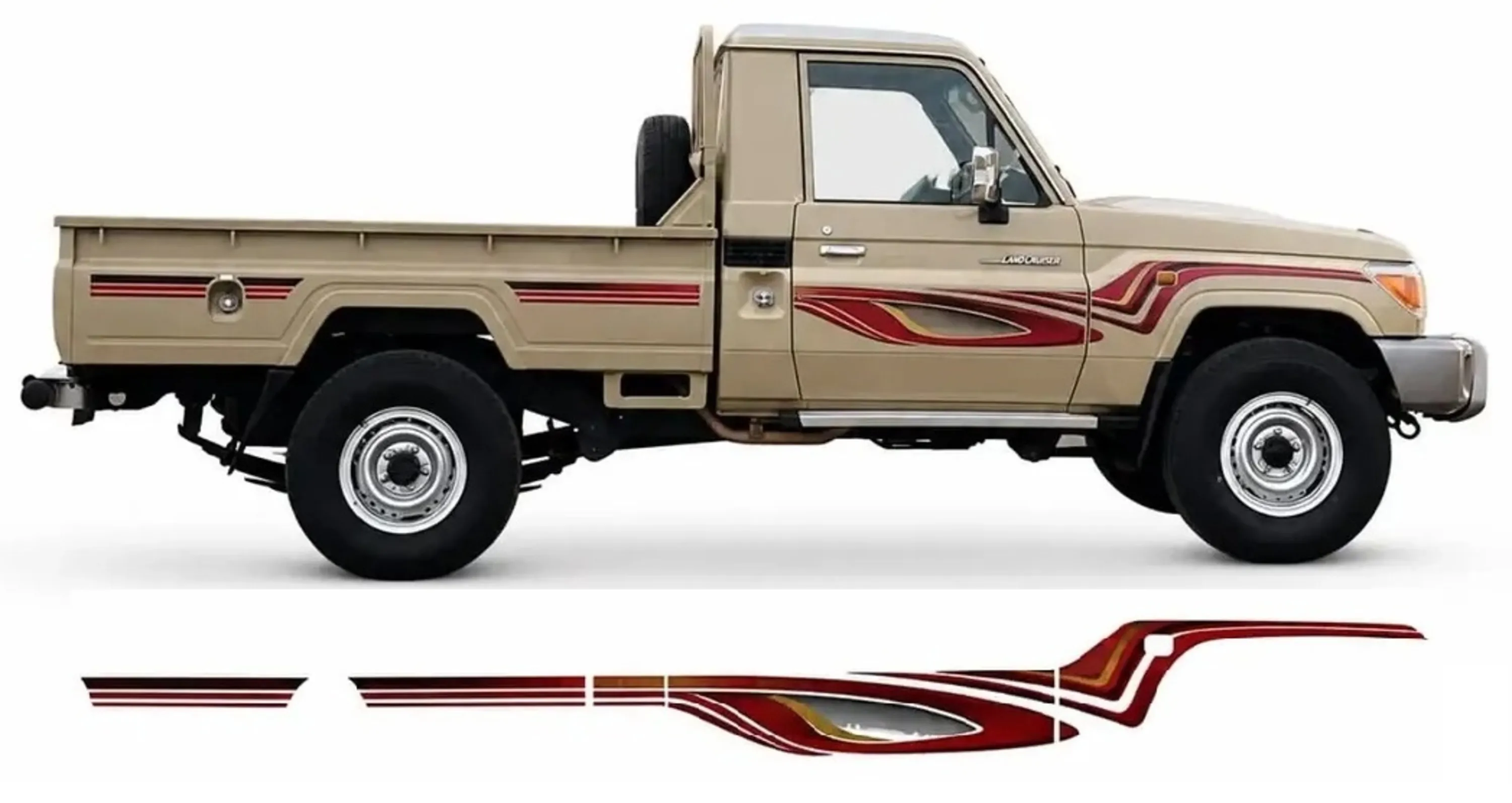 BODY STICKER STRIPE TOYOTA LAND CRUISER LC79 2013 GS-LCP-046